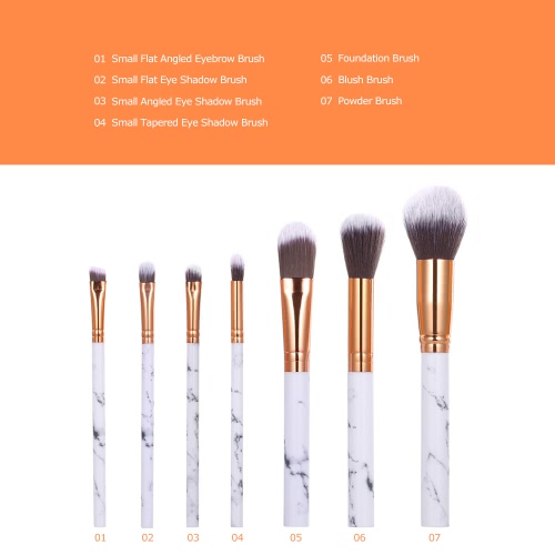 

7Pcs Makeup Brush Set Nylon Hair Cosmetic Brushes Powder Foundation Eyeshadow Lip Brush Kit Makeup Tools