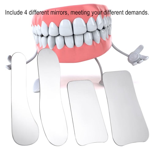 

1 Set 4Pcs Stainless Steel Dental Photography Mirror Orthodontic Intra-oral Reflector Plated Glass Dental Tool