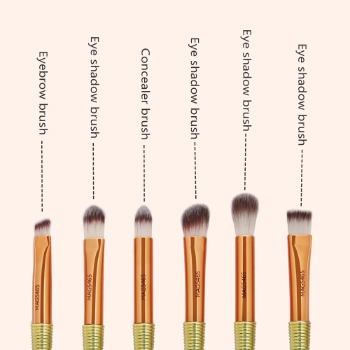 

Small 6pcs 2017 Mermaid Series Rose Gold Brush Eyeshadow Makeup Brushes Eyebrow Eyelid Cosmetics Beauty Eyes Brush Tool