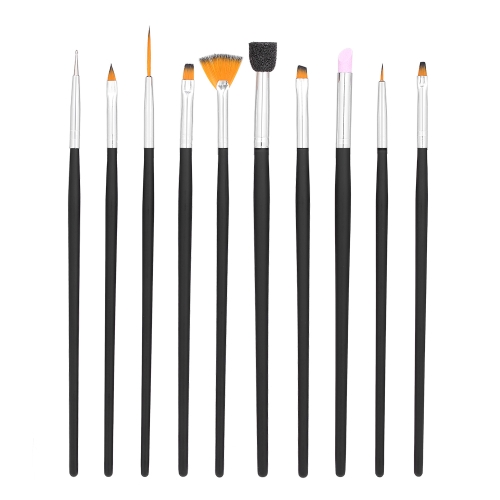 10 Pcs Nail Art Brush Set UV Gel Brush Nail Carving Sculpture Embossing Pen UV Gel Polish Dotting Brush DIY Manicure Tool