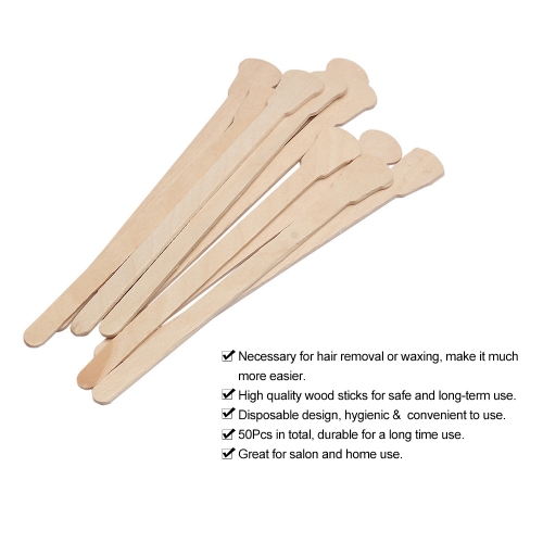 

50Pcs Hair Removal Wooden Sticks Disposable Body Hair Removal Wax Sticks Waxing Sticks Hair Removal Tool