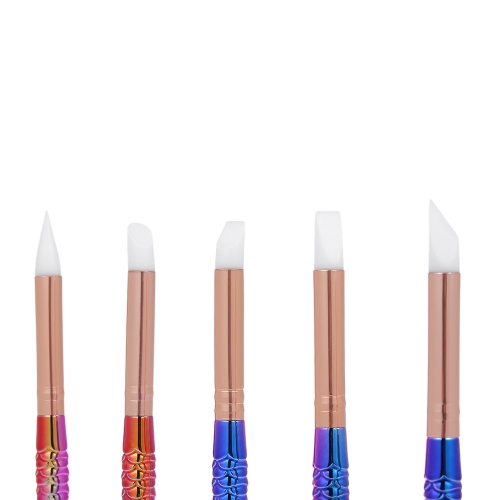 

5pcs Silicone Nail Art Brush Set Mermaid Nail Art Pen UV Gel Silicone Brush Nail Carving Sculpture Embossing Pen Manicure DIY Tool
