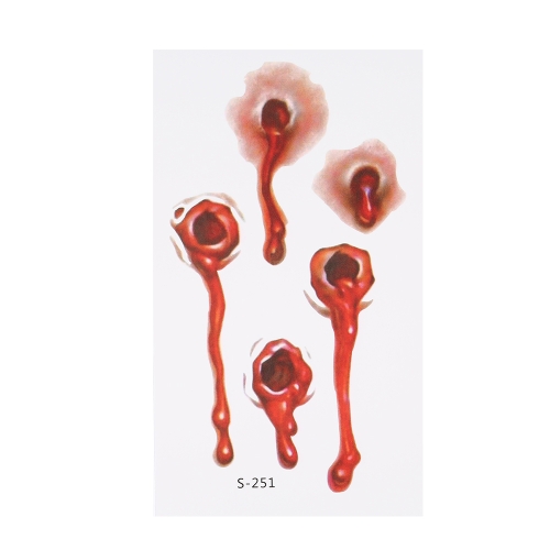 

Temporary Tattoo Sticker Scars Terror Halloween Flowers Pattern Eyes Face Stickers Makeup Stage