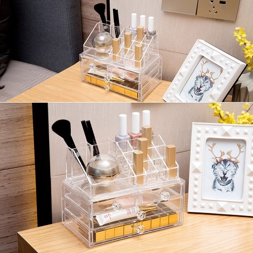 

Large Capacity Acrylic Storage Box Cosmetic Jewelry Drawer Fashion Transparent Makeup Tool Organizer