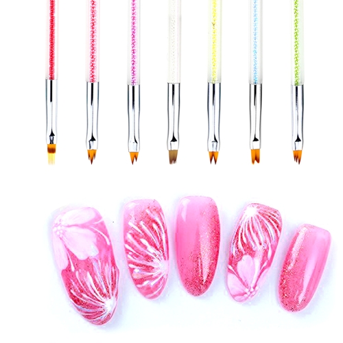 

1pcs Dual-ended UV Gel French Nail Brushes For Moon Smile Building Painting Drawing Flowers Gradient Dotting Nail Pen Square Lace Pen