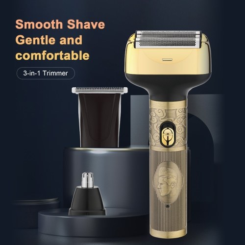 3 in 1 Electric Reciprocating Shaver Nose Hair Trimmer Vintage Barber Clippers 