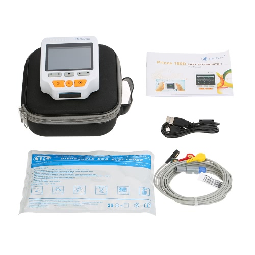 

Heal Force Prince 180D Portable ECG Monitor Professional Handheld LCD Heart Monitor Electrocardiogram ECG Monitoring Machine