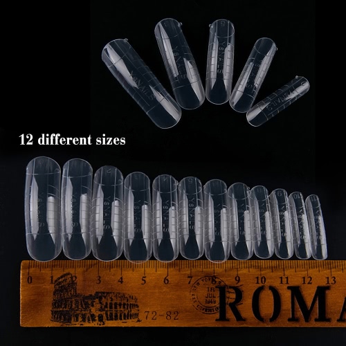 

312Pcs/Pack Clear False Nail Art Tips French Full Cover Acrylic Nail Mold With Scale Tools False Nail Art Tips