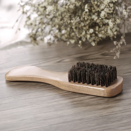 

Men's Beard Brush Boar Bristle Mustache Shaving Comb Brush Facial Hair Brush Beech Long Handle