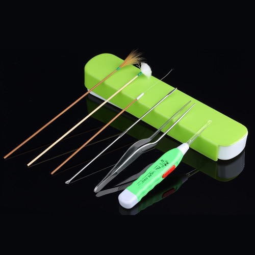 

6Pcs Earpick Ear Wax Remover Cleaner Set Led Ear Spoon Handmade Ear Pick Portable Уход за кожей Kit