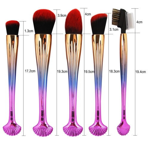 

10pcs Shell Cosmetic Makeup Brushes Set Foundation Power Contour Eye Shadow