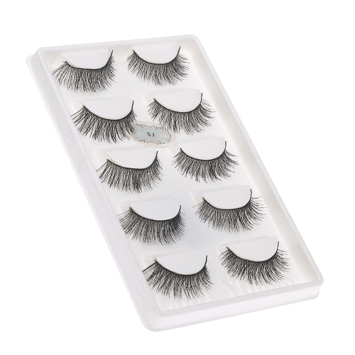 

5 Pairs Natural False Eyelashes Long Thick Fake Lashes 3D Extension Eyelash Soft Handmade False Eyelash