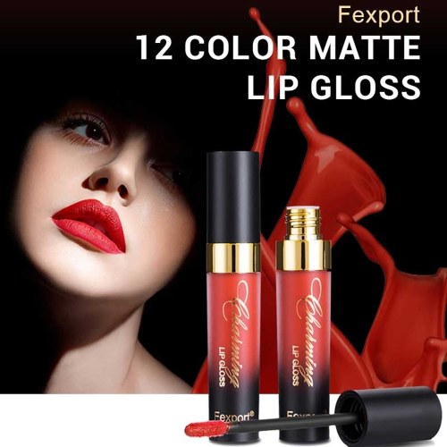 

Fexport Cosmetics 12 Color Fashion Matt Lipstick Длительный макияж Maquiagem Naked Longwear Lip Gloss F6101 # 04