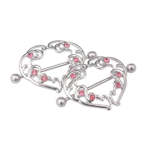 En forma de corazón pezón escudo cuerpo piercing pezón anillos para mujer chica joyería del cuerpo buen regalo