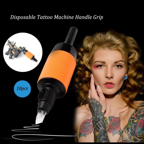 

10pcs Disposable Tattoo Machine Handle Grip Silicone Grip Hard Plastic Tips Tattoos Supplies Tubes Fit Your Tattooing Needles