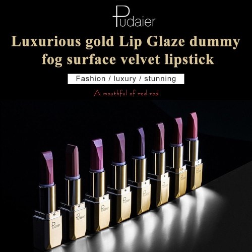 Pudaier Lip Makeup Pigments Waterproof Lipstick Nude Sexy Long Lasting Lip Rouge Moisture Cosmetics
