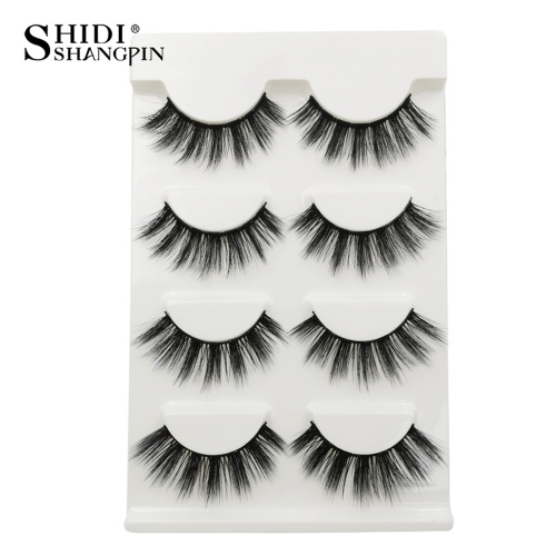 

Anself SHIDISHANGPIN 4 Pairs 3D Fake Eyelashes False Eyelashes for Eye Makeup Natural Long Thick Lashes