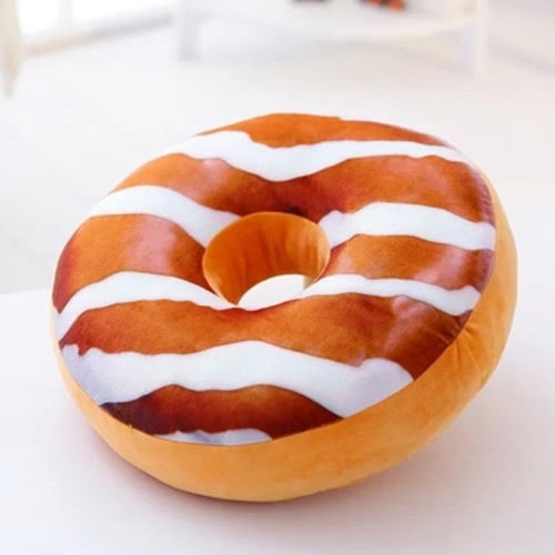 3D Creative Plush Donut Food Pillows Stuffed Toys Dolls Funny Cartoon Donuts Pillow Cover Plush Sweet Chocolates Sofa and Chair Back Cushions Car Mats