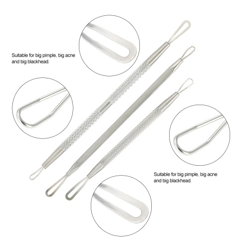 

7pcs Blackhead Tool Set Stainless Steel Facial Pimple Comedone Needle Acne Cleaner Set Double-ended Blemish Remover Dental Mirror