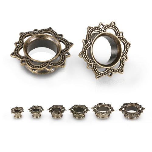 

1 Pair Ear Expander Tunnel Plug Flesh Double Flared Hollow Ear Stretcher 8-18mm Body Piercing Jewelry