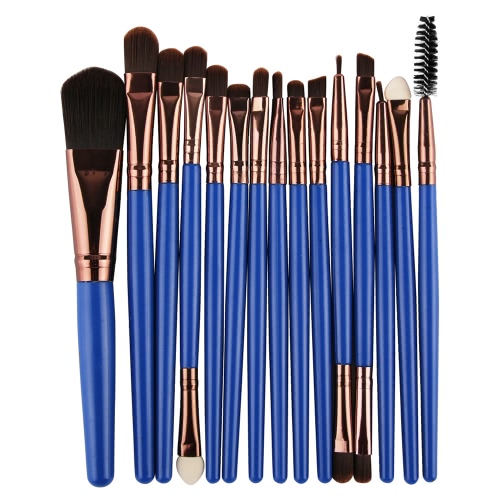 15PCS Berufsaugen-Schatten-Augenbraue-Lippenverfassungs-Bürsten-Werkzeug-Wolle-Entwurf Pinceau Maquillage Professionnel