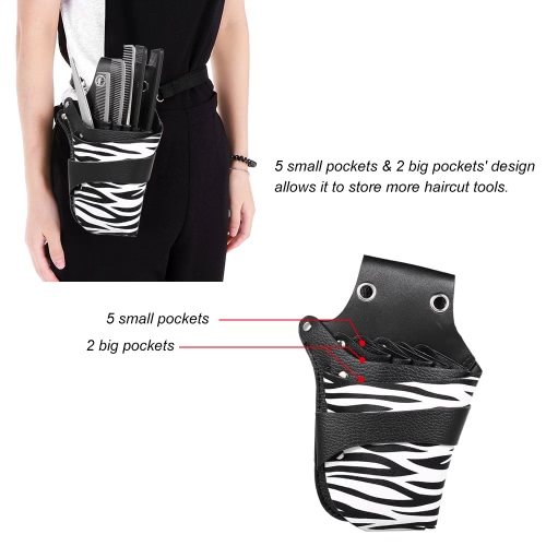 Pu Leather Hair Scissor Holster Hairdressing Pouch Holder Bag For
