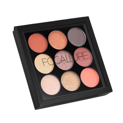 

FOCALLURE 9 Цветовая палитра Eyeshadow Matte Shimmer Eye Shadow Powder Долговечная палитра для макияжа Eyeshadow для лица