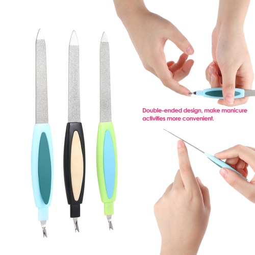 

1Pc Stainless Steel Double-ended Nail File Nail Polishing Dead Hard Skin Remover Manicure Pedicure Tool Random Color
