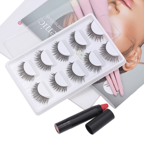 

5 Pairs Natural False Eyelashes Long Thick Fake Lashes 3D Extension Eyelash Soft Handmade False Eyelash