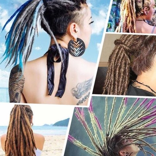 

1 Pack 10 PCS Постепенное изменение Handmade Dreadlocks Extensions Мода Регги Вязание крючком Хип-хоп Синтетические Dreads Вязание крючком Плетение волос 2 # 13