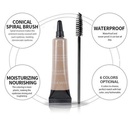 

HANDAIYAN Makeup Cosmetics Eyebrow Gel Stereoscopic Eyebrow Cream Long Lasting Sweat-resistant Waterproof 10ml 1#