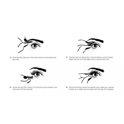 

1 Pair/4pcs 3D Magnetic Natural Thick Reusable False Eye Lashes Extension Handmade Comfortable Eyelashes