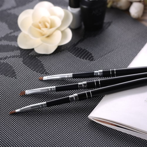 

3pcs Gel Builder Nylon Black Acrylic Handle Nail Brush