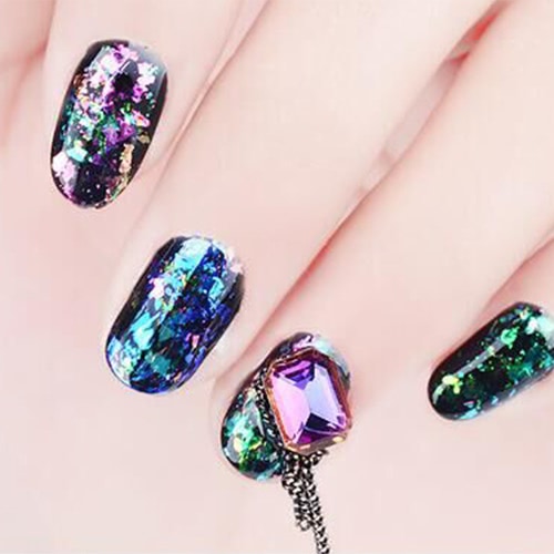 

Nail Glitter Paillette Manicure Brocade Powder Transparent Mirror Stars Glitter Gold Sequins Powder Nail Art Decoration