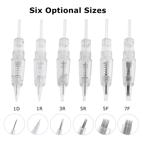 30Pcs Eyebrow Tattoo Needle With Cap Disposable Sterilized Tattoo Needle for Tattoo Pen Machine Microblading Pen For Eyebrows Lip Tattooing