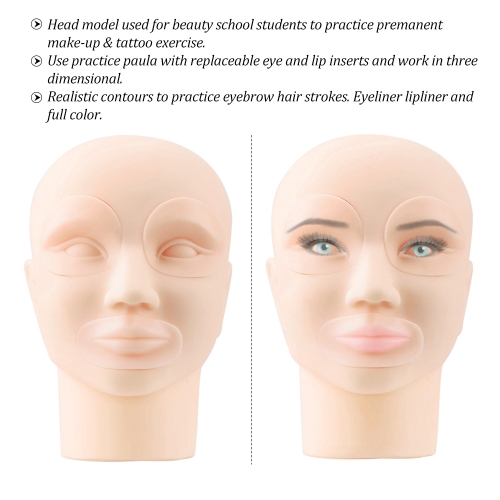Mannequin Head Make Up Practice Wig Hat Display Tattoo Training Model Eyelash Extension Grain Lips Operation Eyeliner Make-up Exercises