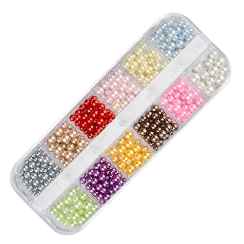 12 griglie / set Arcylic Nail Glitter Set polvere per polvere di perle per Nail Art Tip Decorazione strass Manicure Nail Art Tool