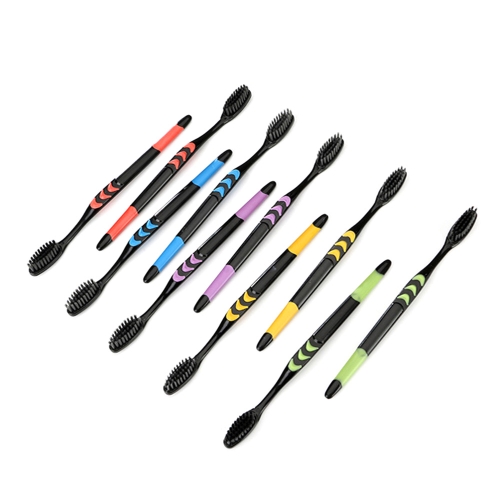 10pcs Soft Bamboo Charcoal Toothbrush Black Tooth Brush Eco-friendly Oral Teeth Care Brush For Kids And Adults