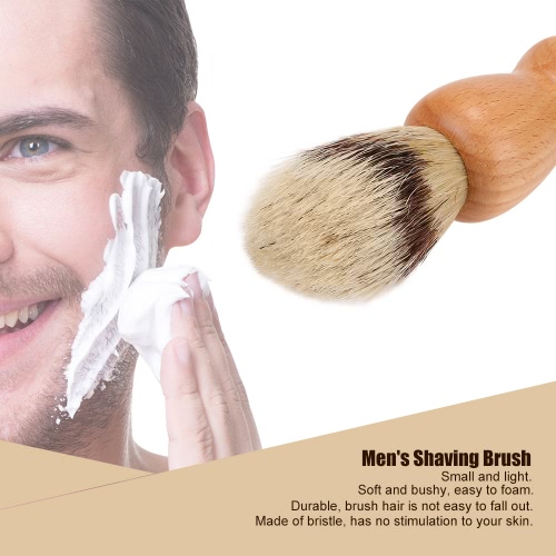 

Men's Bristle Shaving Brush Wood Handle For Barber Tool Male's Wet Shaving Facial Cleaning Tool Yellow Hair Shaving Tool