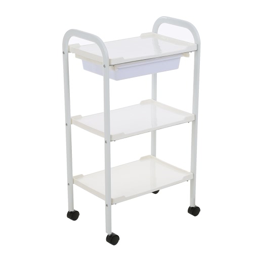 

Barber Cart Salon Trolley Hair Rolling Cart 3 Layers Storage Cart Tray Cart Hairdressing Trolley Hair Cart White