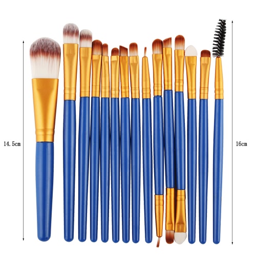 

15PCS Professional Eye Shadow Eyebrow Lip Makeup Brush Tools Wool Design Pinceau Maquillage Professionnel