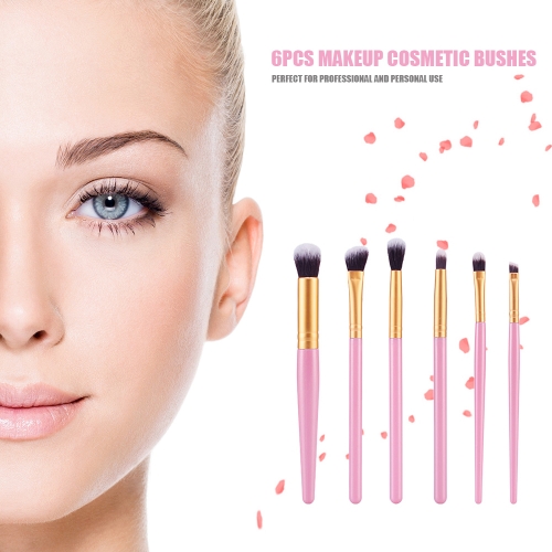 

6Pcs Makeup Cosmetic Bush Eyeshadow Eyeliner Blending Sponge Flat Brush Set 9 Colors