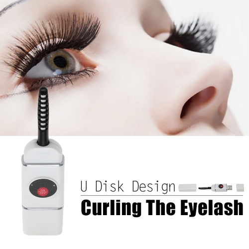 

Electric Heated Eyelash Curler Rechargeable U Disk Shaped USB Connector Charge Mini Portable Size Beauty Makeup Tools