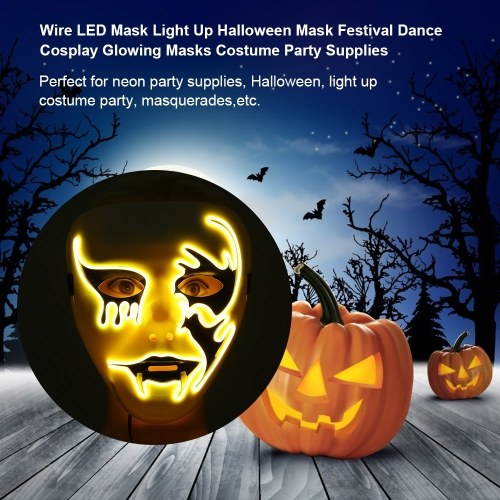 Wire LED Mask Light Up Halloween Mask