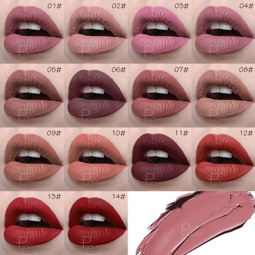 

Pudaier Lip Makeup Pigments Водонепроницаемая бархатная губная помада Обнаженная сексуальная долговечная косметика для губ Rouge Moisture
