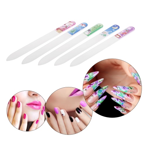 

5шт Nail Buffer Стеклянные пилки для ногтей Набор Шайнер Маникюр Полировка ногтей салон Файл Рождество полировки ногтей инструмент