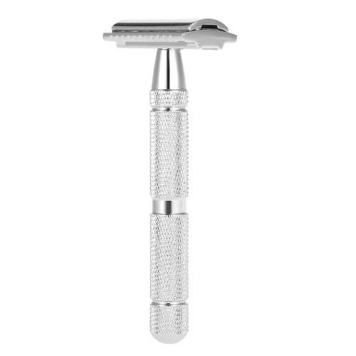 Male Double Edge Safety Razor Stainless Steel Shaving Razor Traditional Razor With 5pcs Blades Men's Shaving Tool