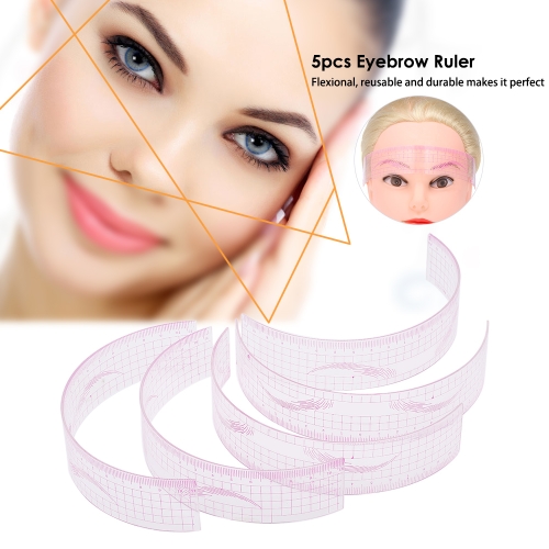 

5pcs Eyebrow Ruler Eyebrow Tattoo Guide Ruler Permanent Makeup Measure Eyebrow Grooming Shaper Eyebrow Tattooing Tool Makeup Ruler Reusable