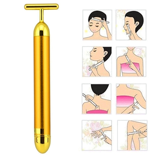 

Women 24K Golden Massage Bar Fashion Anti Wrinkles Face Massager Electric Improve Skin Firmness & Vitality Skincare Tools