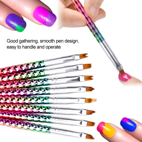 

8pcs Nail Art Painting Brush French Nail Painting Pen Nail Drawing Brush for UV Gel Painting Manicure Nail Tool